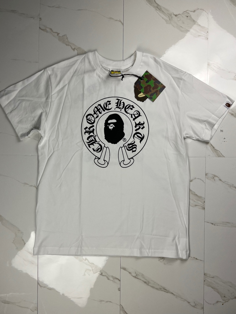 BAPE x Chrome Hearts White Graphic T-Shirt Size Large BNWT